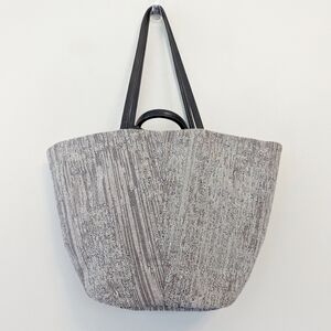 Fausto Santini Italy Woven‎ Fabric Convertible  Bucket Tote Bag